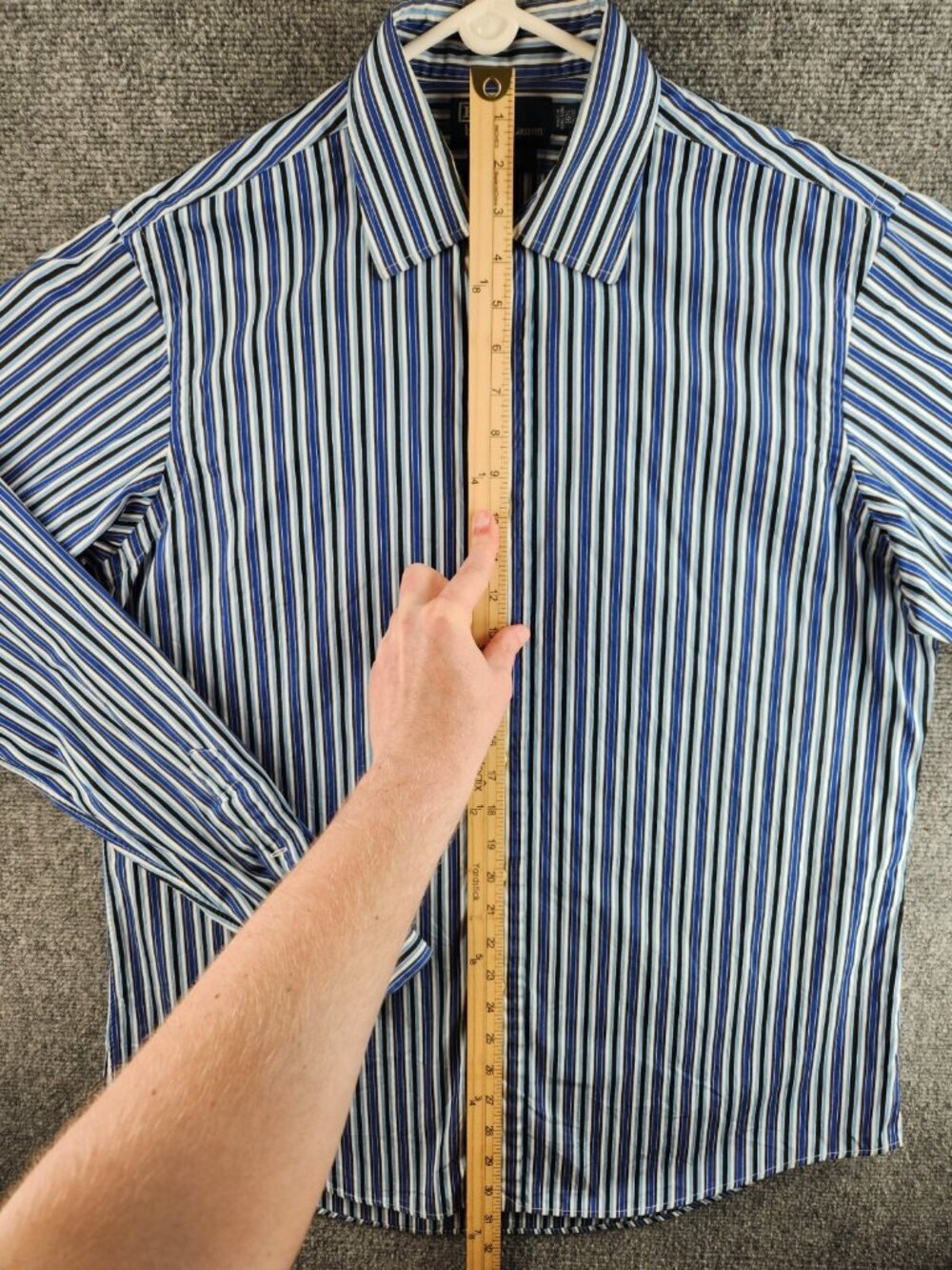 Polo Ralph Lauren Striped Blue Button Up Shirt Curham Custom Fit 16.5 36/37 Men - Picture 9 of 16